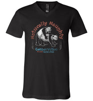 Mens V Neck Naughty Pandas